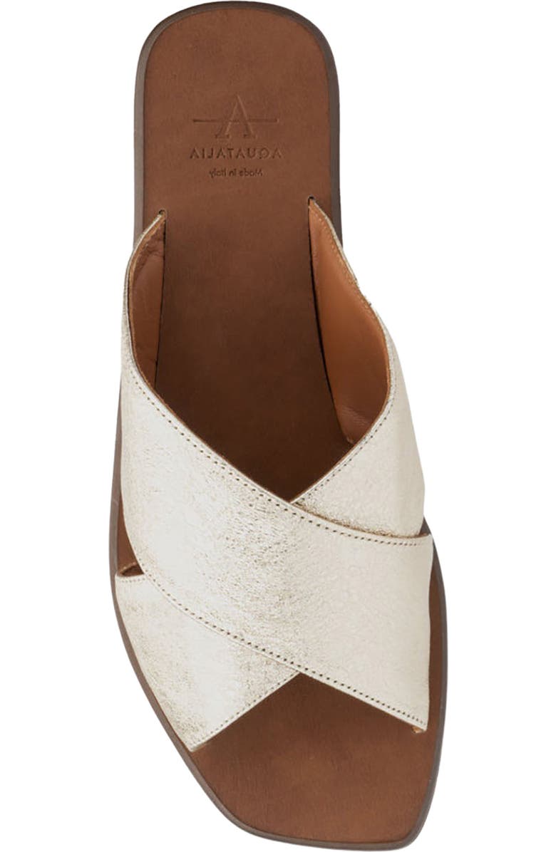 Aquatalia Britt Water Repellent Slide Sandal, Alternate, color, Platino