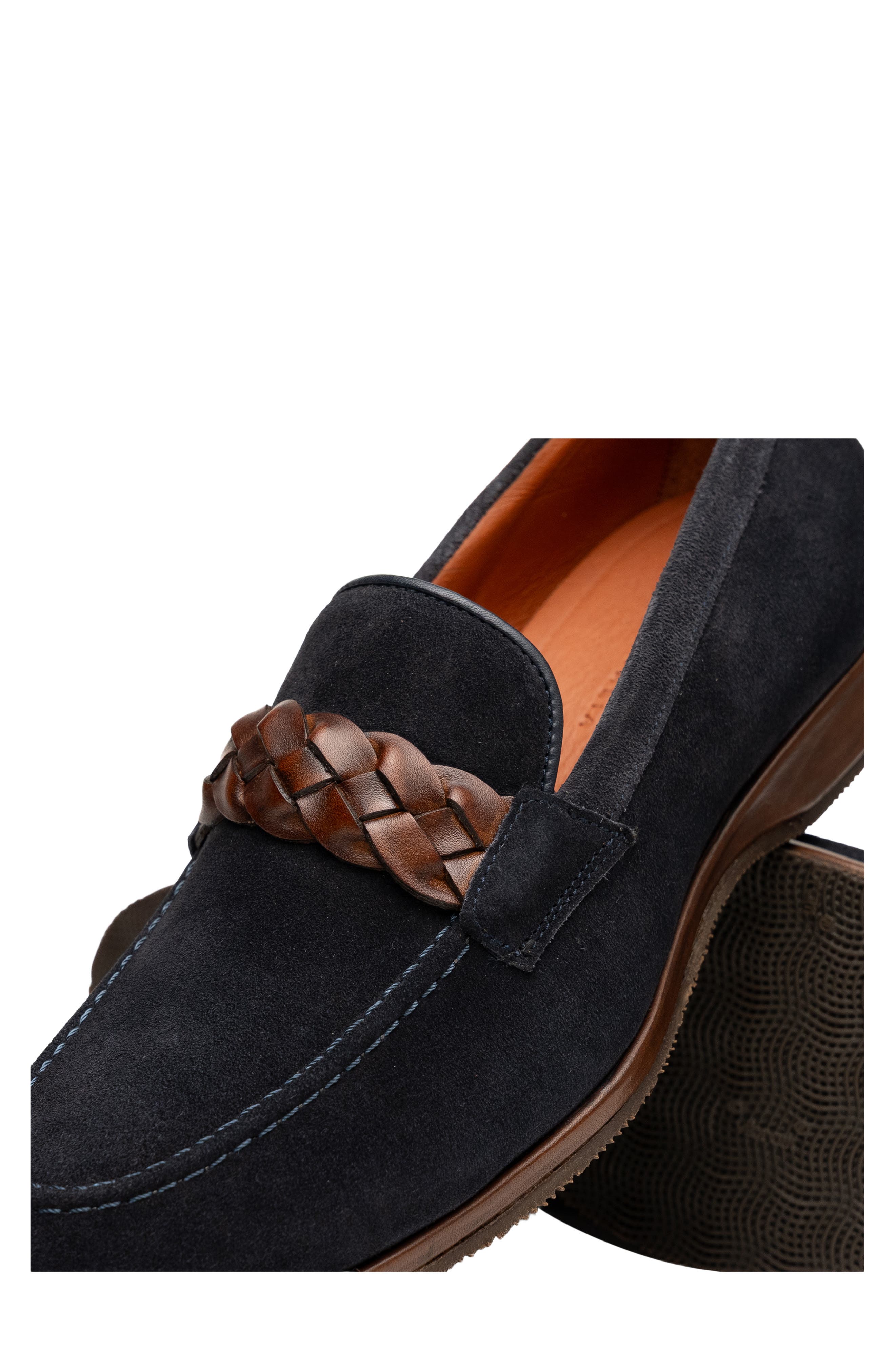 Pisa Leather Loafer, Alternate, color, NAVY