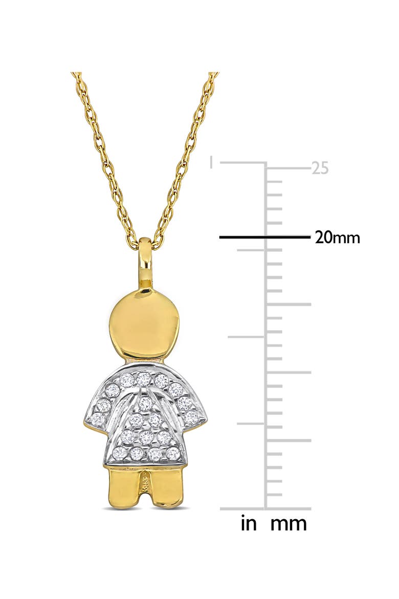 Diamond Girl Charm Pendant Necklace - 0.1ct., Alternate, color, GOLD