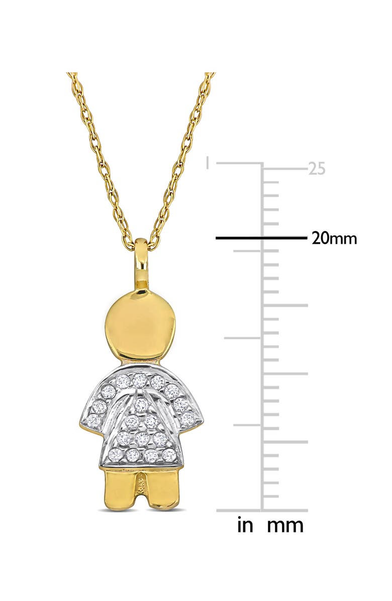 DELMAR Diamond Girl Charm Pendant Necklace - 0.1ct., Alternate, color, Gold