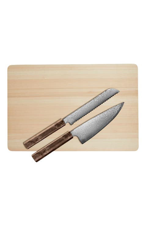 Kumo Chef Knife, Bread Knife and Cutting Board Set