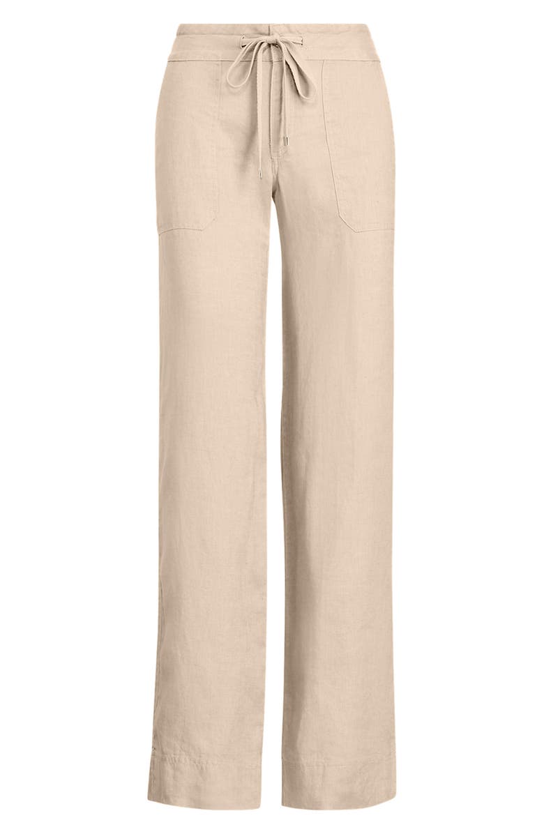 Lauren Ralph Lauren Linen Drawstring Pants, Alternate, color, Birch Tan