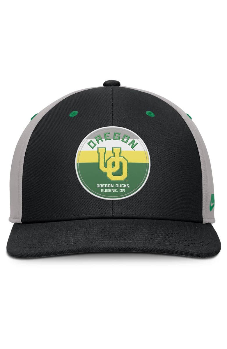 Nike Men's Nike Black/Gray Oregon Ducks Prep Pro Performance Snapback Hat, Alternate, color, 