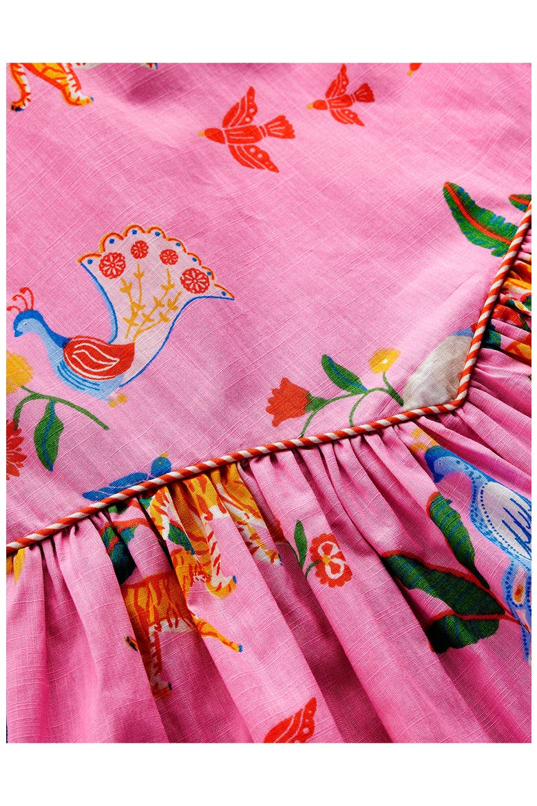 Kids' V-Waist Dress, Alternate, color, FORMICA PINK TROPICAL ANIMALS