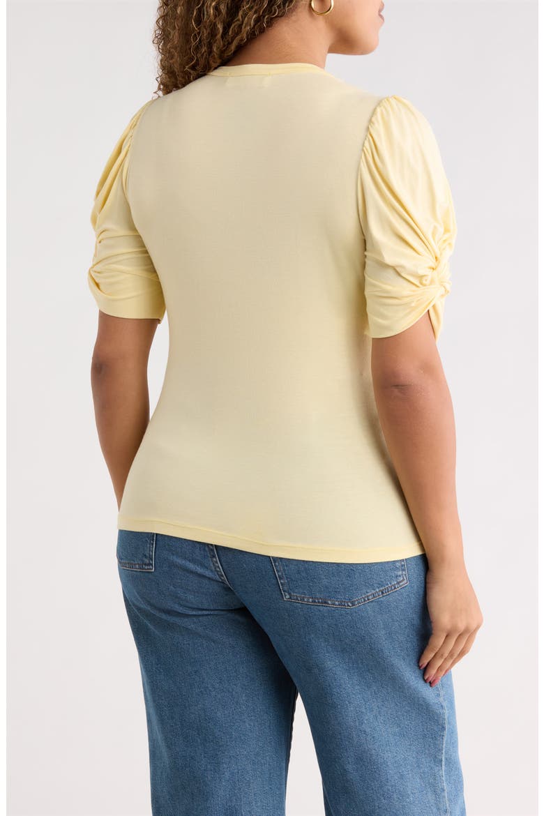 Ruched Sleeve Top, Alternate, color, LIGHT BUTTER