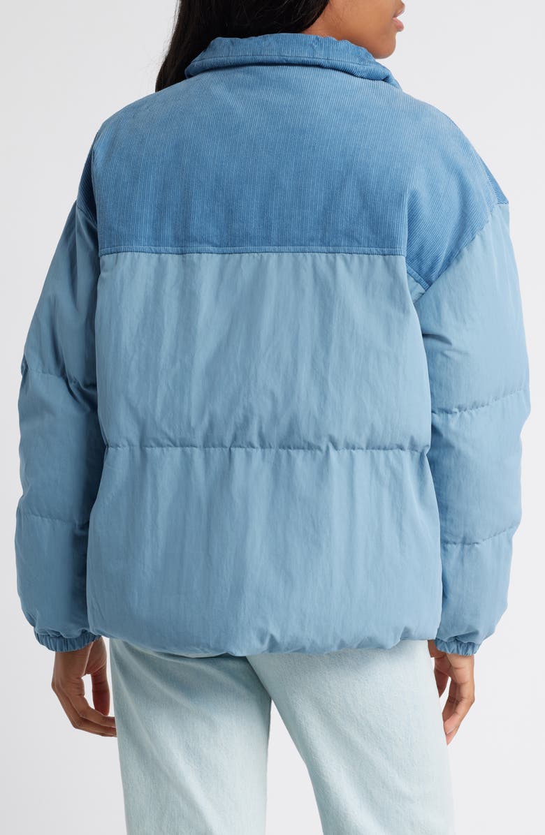 Rip Curl High Tide Mixed Media Cotton Puffer Jacket, Alternate, color, Dusty Blue