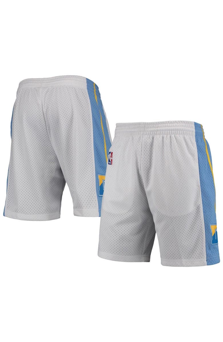 Mitchell & Ness Men's Mitchell & Ness White Denver Nuggets 2006-07 Hardwood Classics Swingman Shorts, Alternate, color,