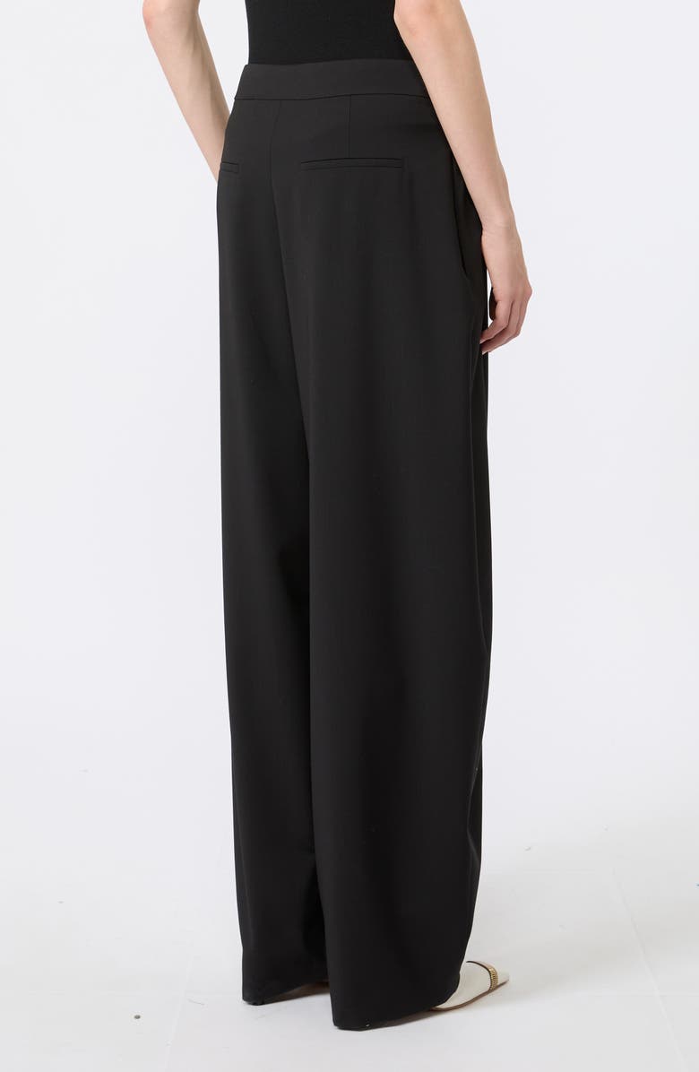 SPORTMAX Zorro Virgin Wool Wide Leg Pants, Alternate, color, Black