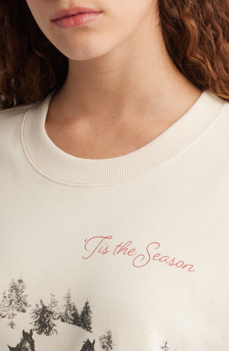 GOLDEN HOUR Tis the Season Horses Graphic Sweatshirt, Alternate, color, Sandshell