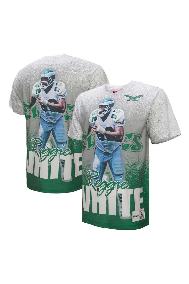 Men's Mitchell & Ness Reggie White Gray Philadelphia Eagles Burst Retired Player T-Shirt, Main, color, Gray