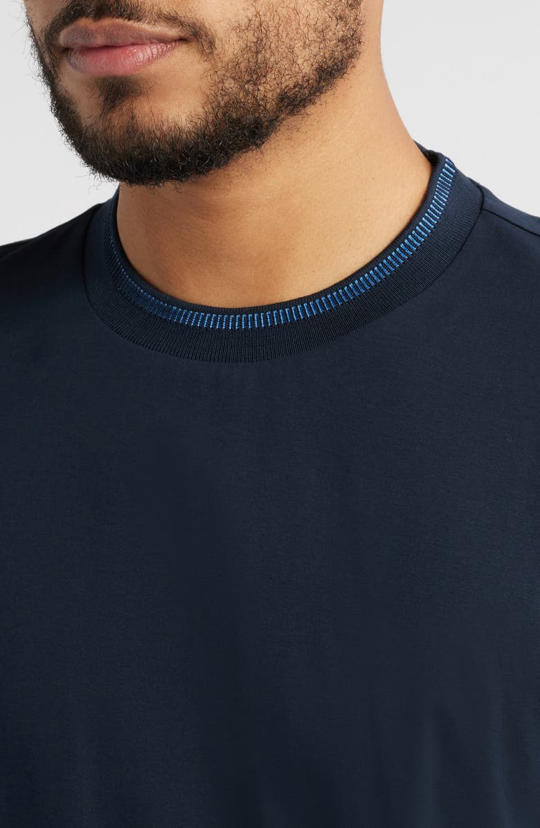 BOSS Tessler Tipped Cotton Crewneck T-Shirt, Alternate, color, Dark Blue
