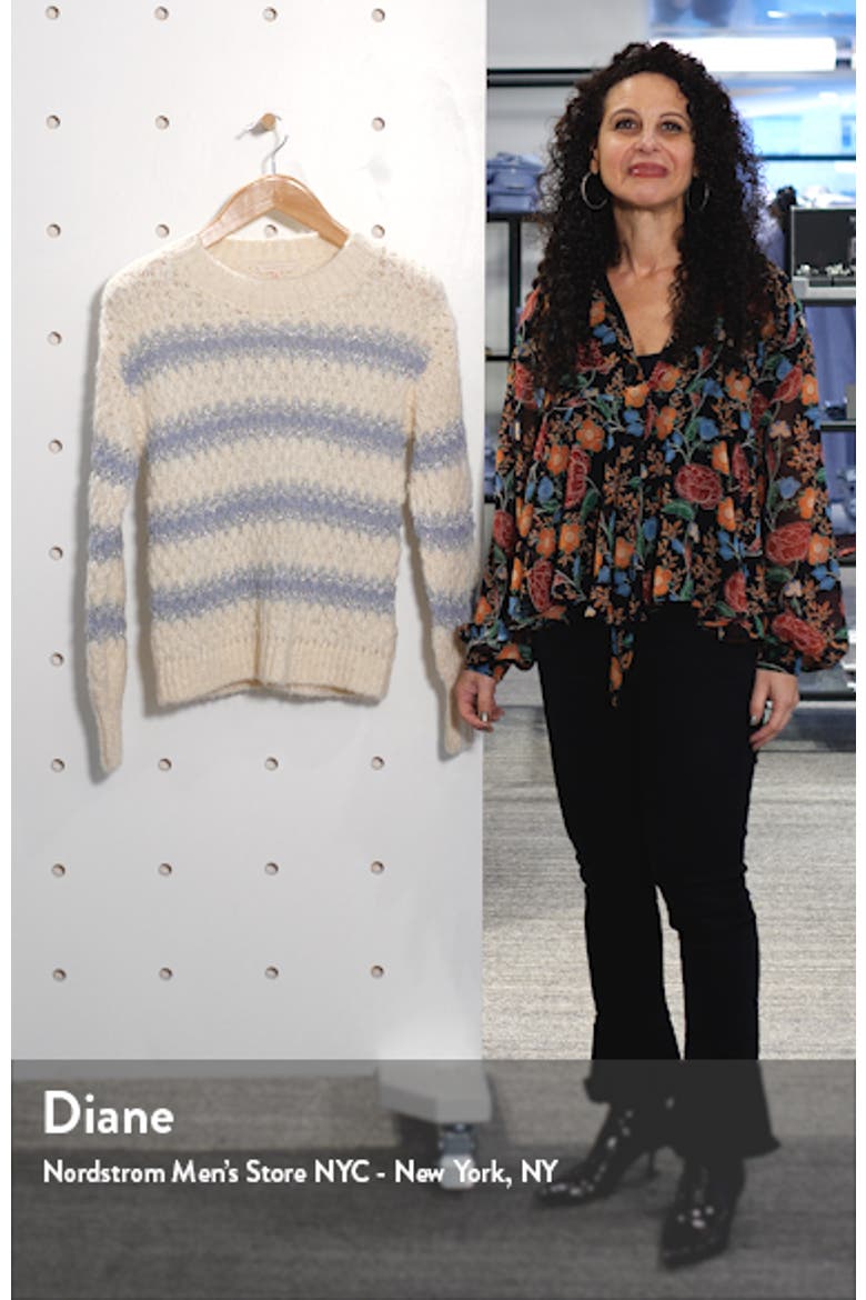 Metallic Stripe Crewneck Sweater video