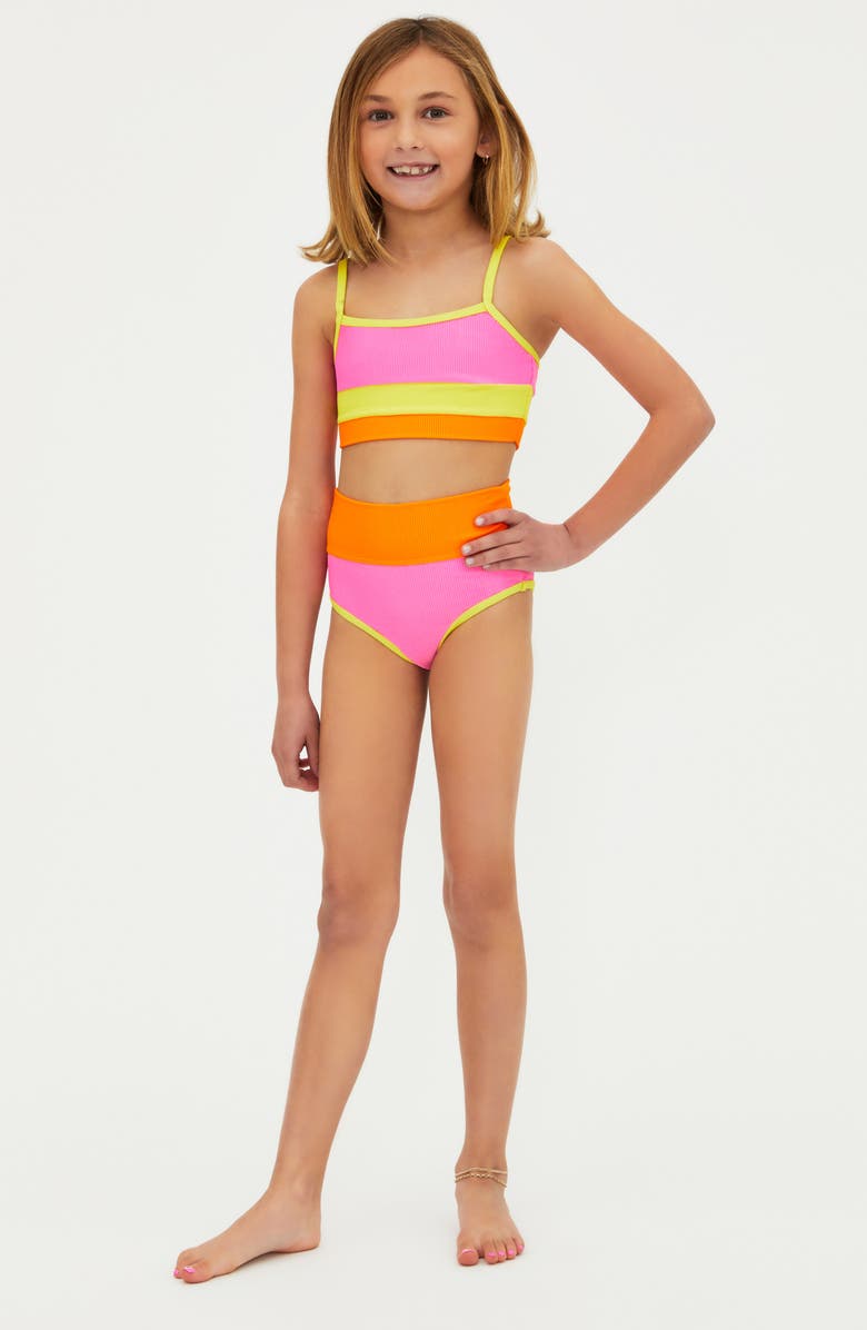 Beach Riot Kids' Little Eva Emmy Two-Piece Swimsuit, Main, color, Soleil Col