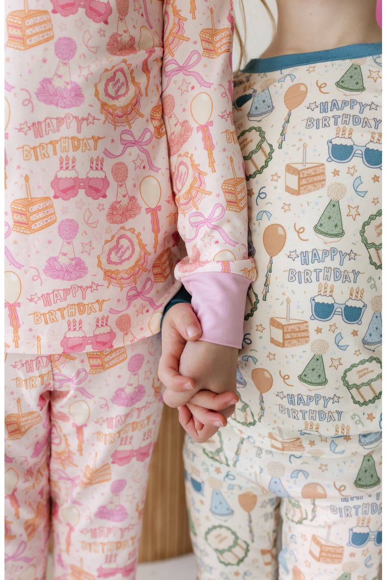 Birthday Two Piece Pajama Set, Alternate, color, Pink / Purple