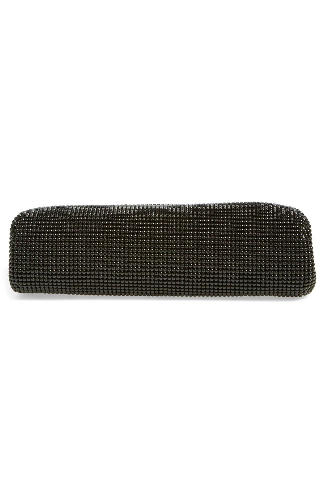 Whiting & Davis 'Crystal Flower' Metal Mesh Clutch, Alternate, color, 