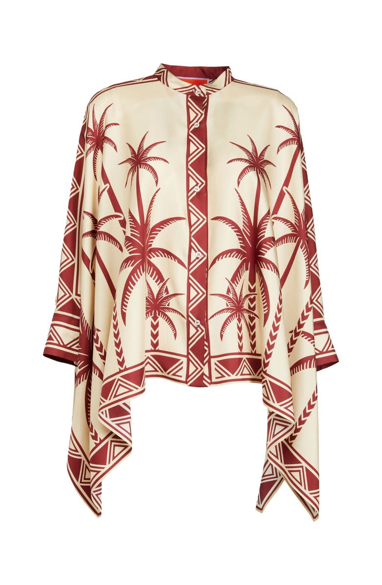 La DoubleJ Foulard Shirt Placée Date Palms Ivory, Alternate, color, Date Palms Placée Ivory