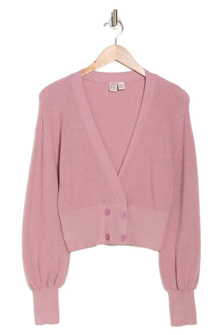Juliet Double Breasted Crop Cardigan, Alternate, color, FOXGLOVE
