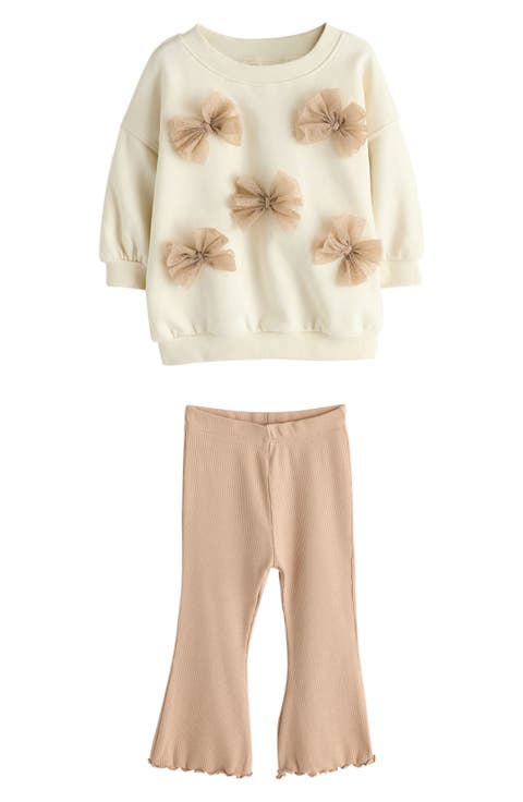 Kids' Bow Sweatshirt & Flare Leggings Set (Toddler & Little Kid)