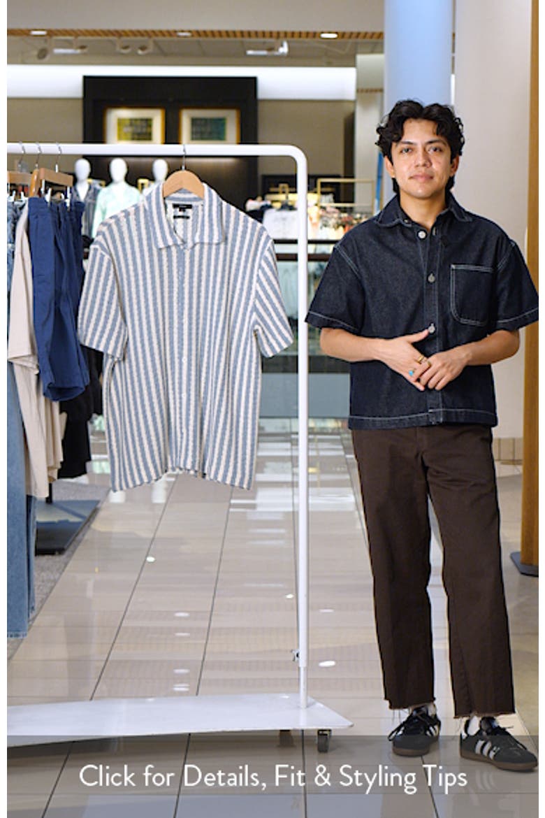 Beach Stripe Cotton-Blend Button-Front Shirt video