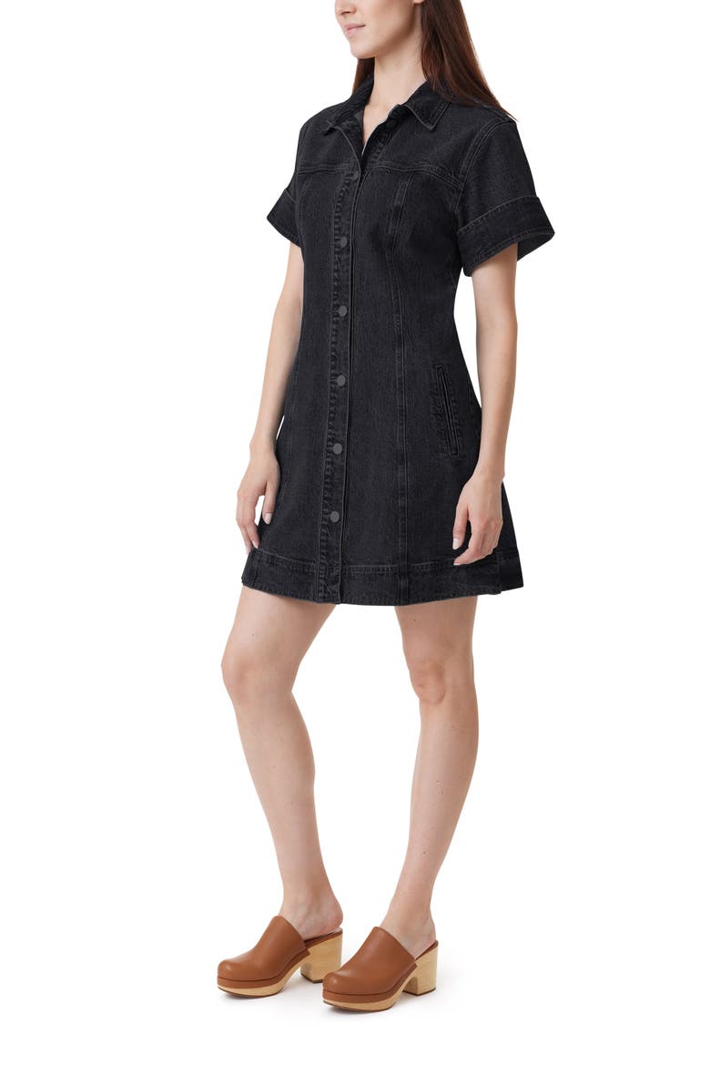 Stretch Denim Shirtdress, Alternate, color, VINTAGE BLACK