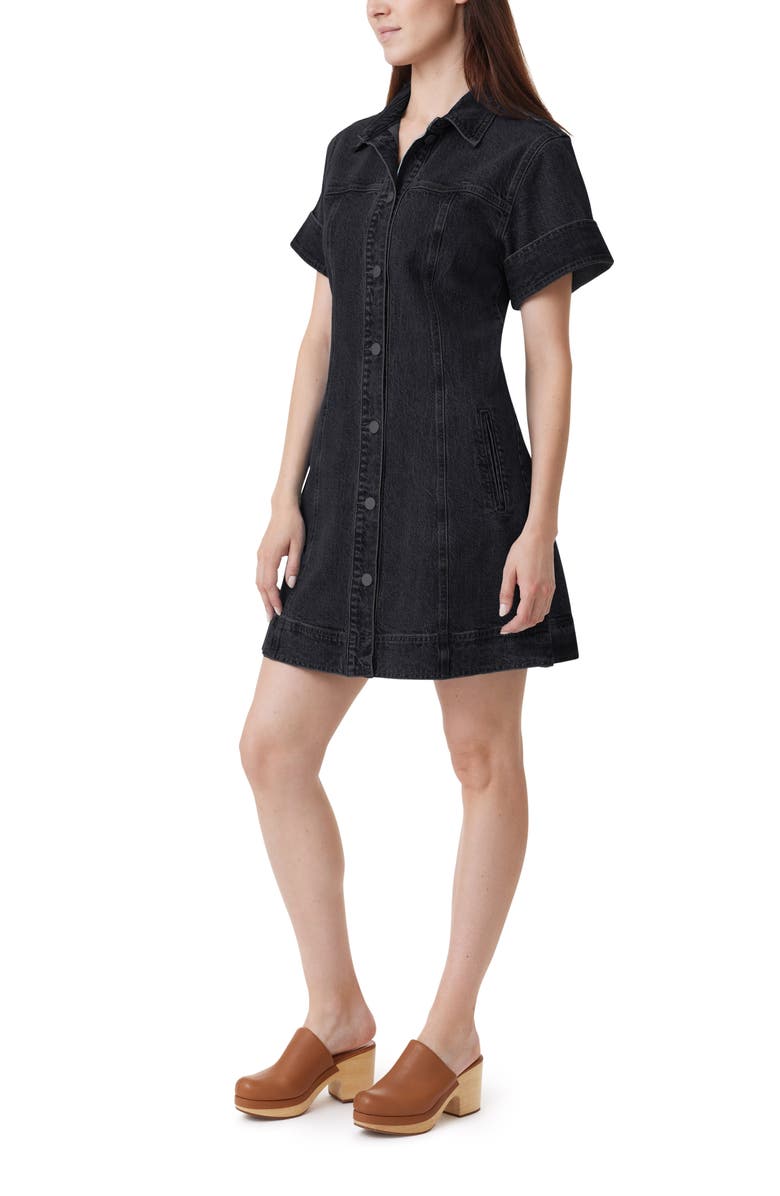 Habitual Stretch Denim Shirtdress, Alternate, color, Vintage Black