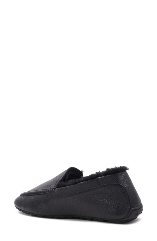Aquatalia Qalista Weatherproof Faux Shearling Lined Driving Shoe In Black
