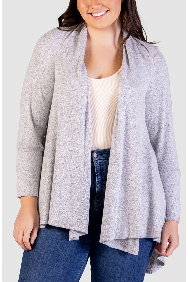 Open Front Waterfall Cardigan, Main, color, GREY