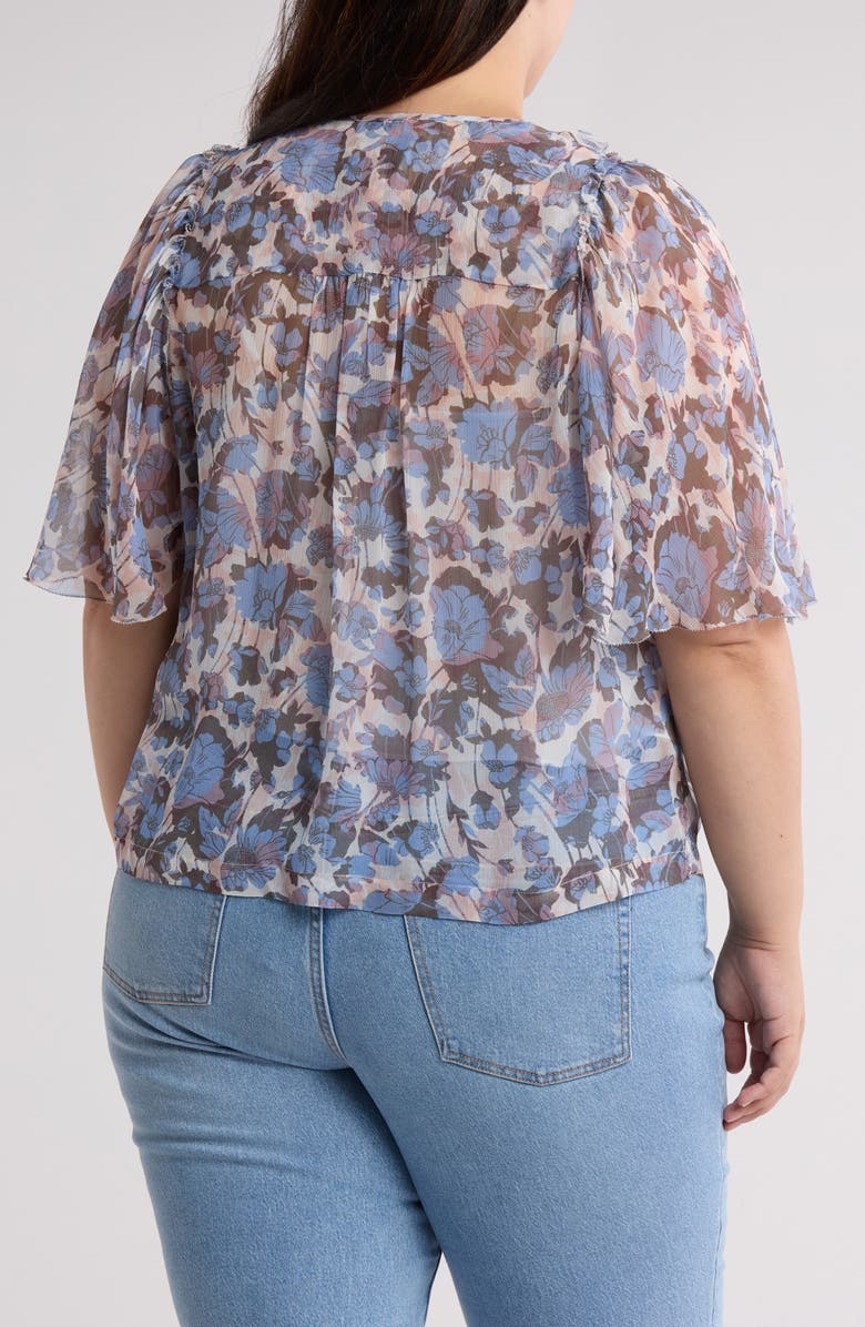 Joie Mikayla Silk Flutter Sleeve Top, Alternate, color, 