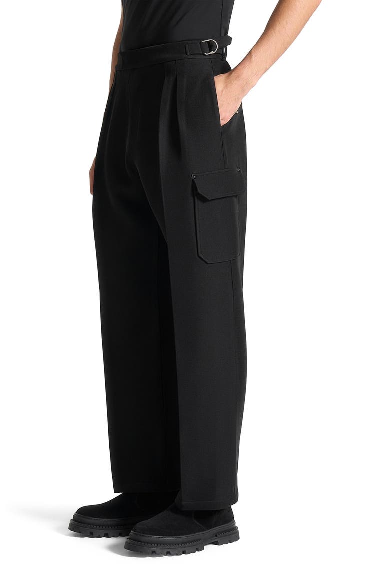 Maurice Relaxed Fit Twill Pocket Trousers, Alternate, color, Black