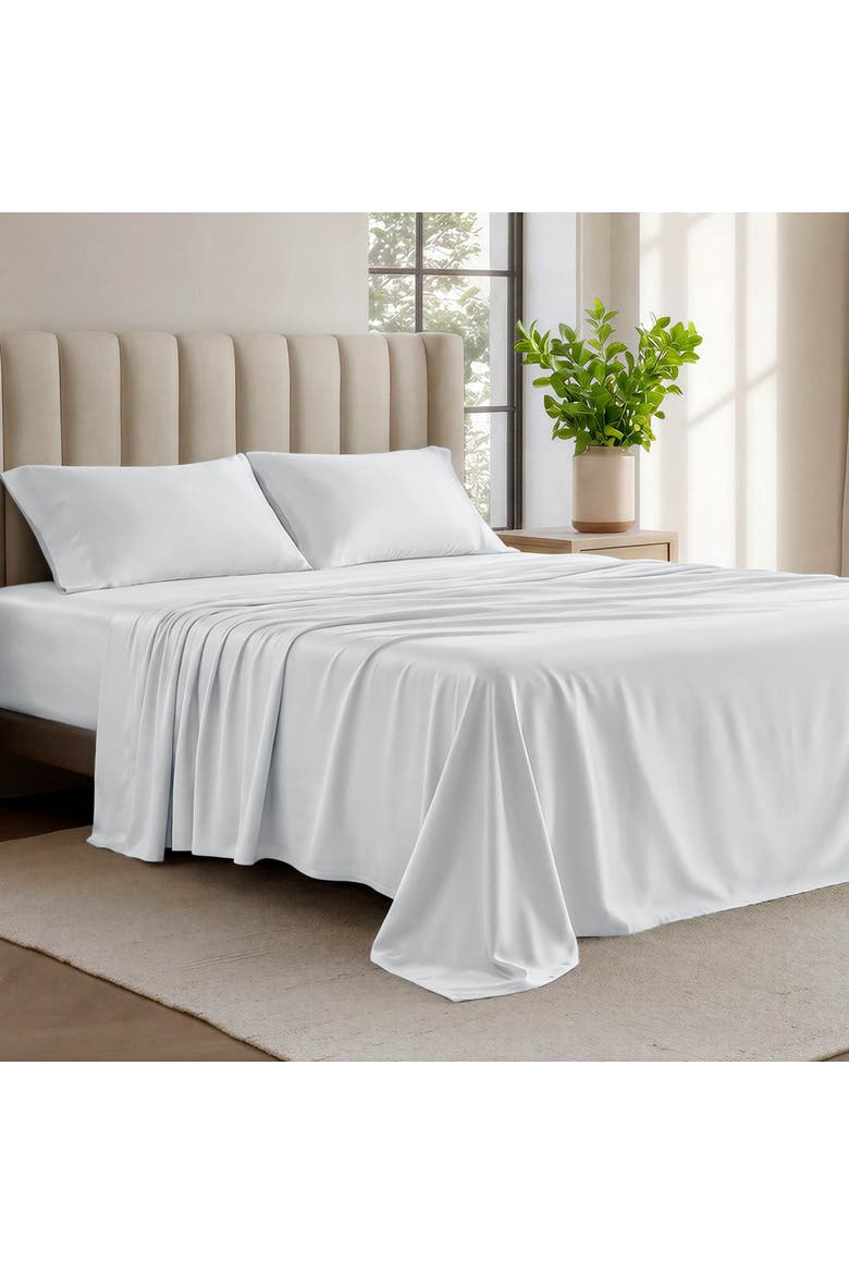 Organic Cotton Jersey Sheet Set - Split King, Alternate, color, White