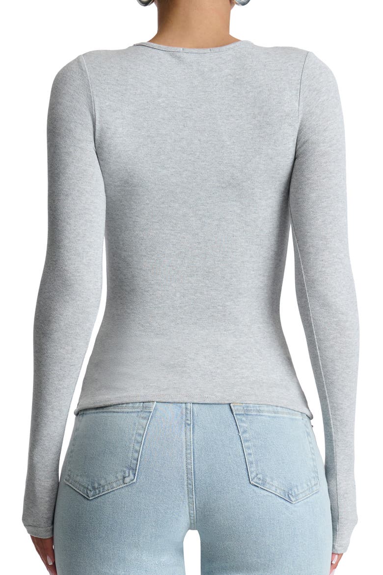Flat Binding Long Sleeve T-Shirt, Alternate, color, HEATHER GREY