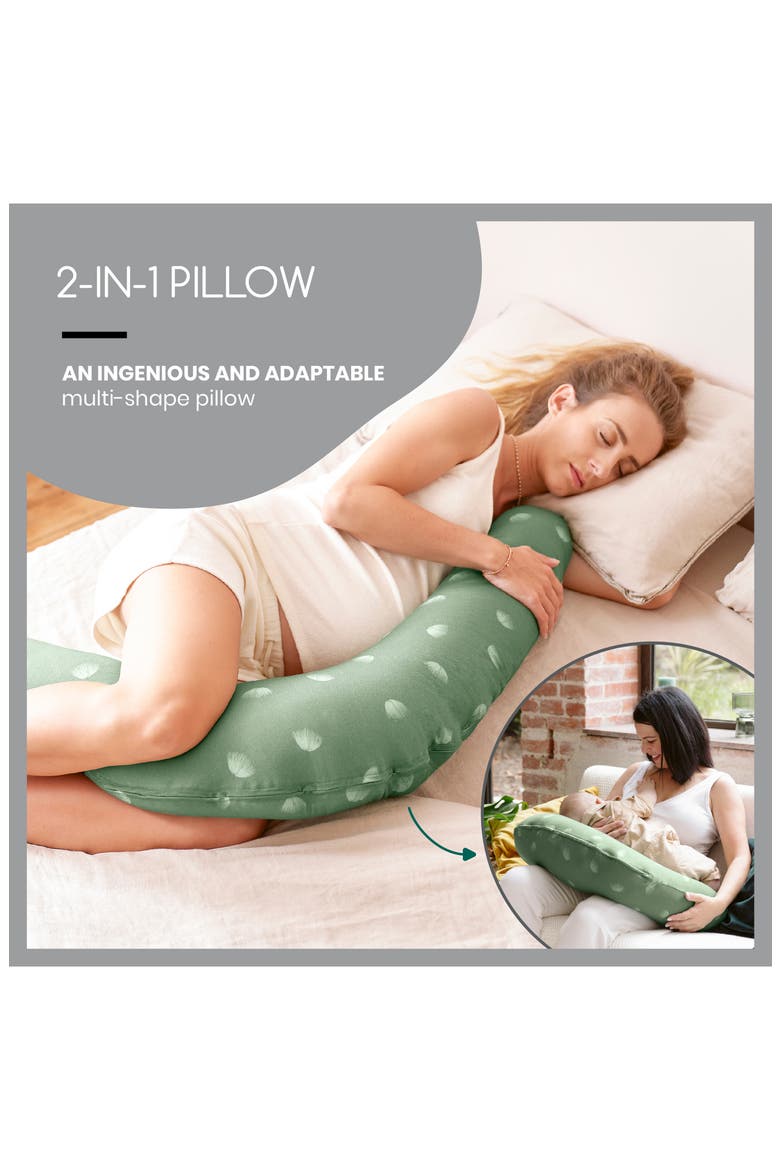 B.Love 2-in-1 Maternity Body & Nursing Pillow, Alternate, color, GREEN