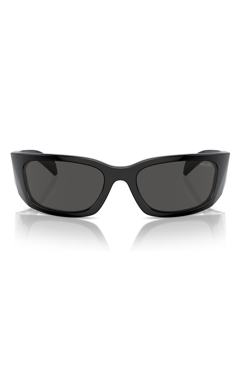Prada 60mm Symbole Butterfly Sunglasses, Alternate, color, Black