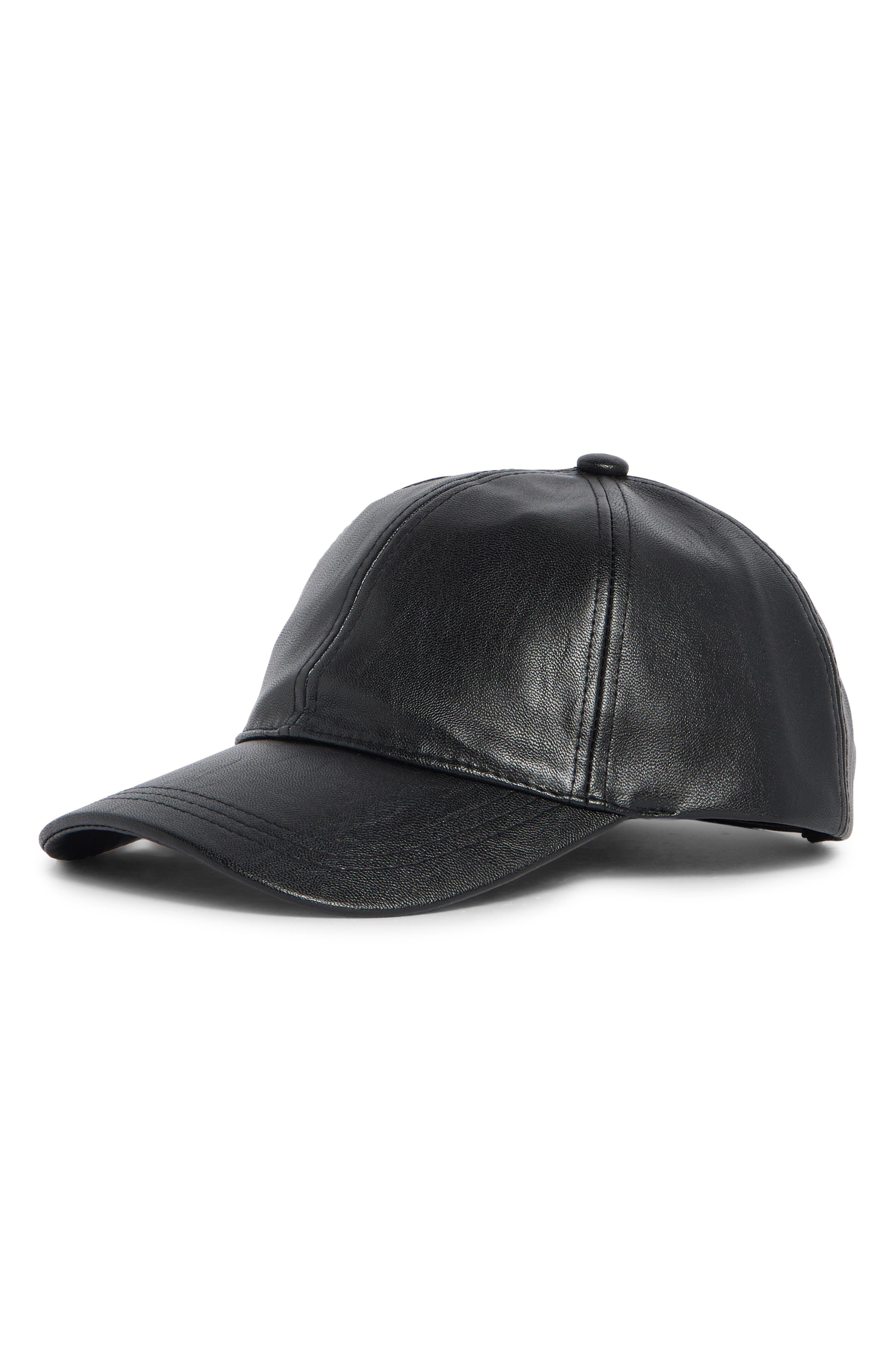 Faux Leather Baseball Cap
