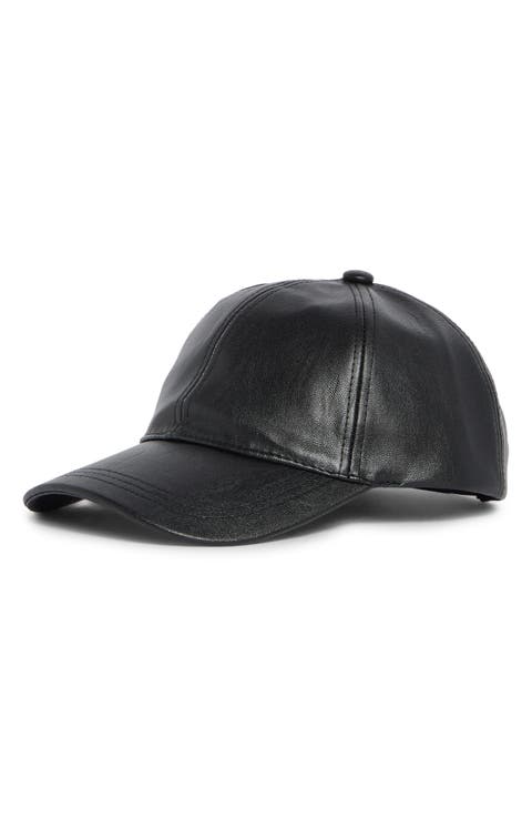 Faux Leather Baseball Cap