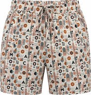 Maceoo Marthyr Patterned Elastic Waist Shorts