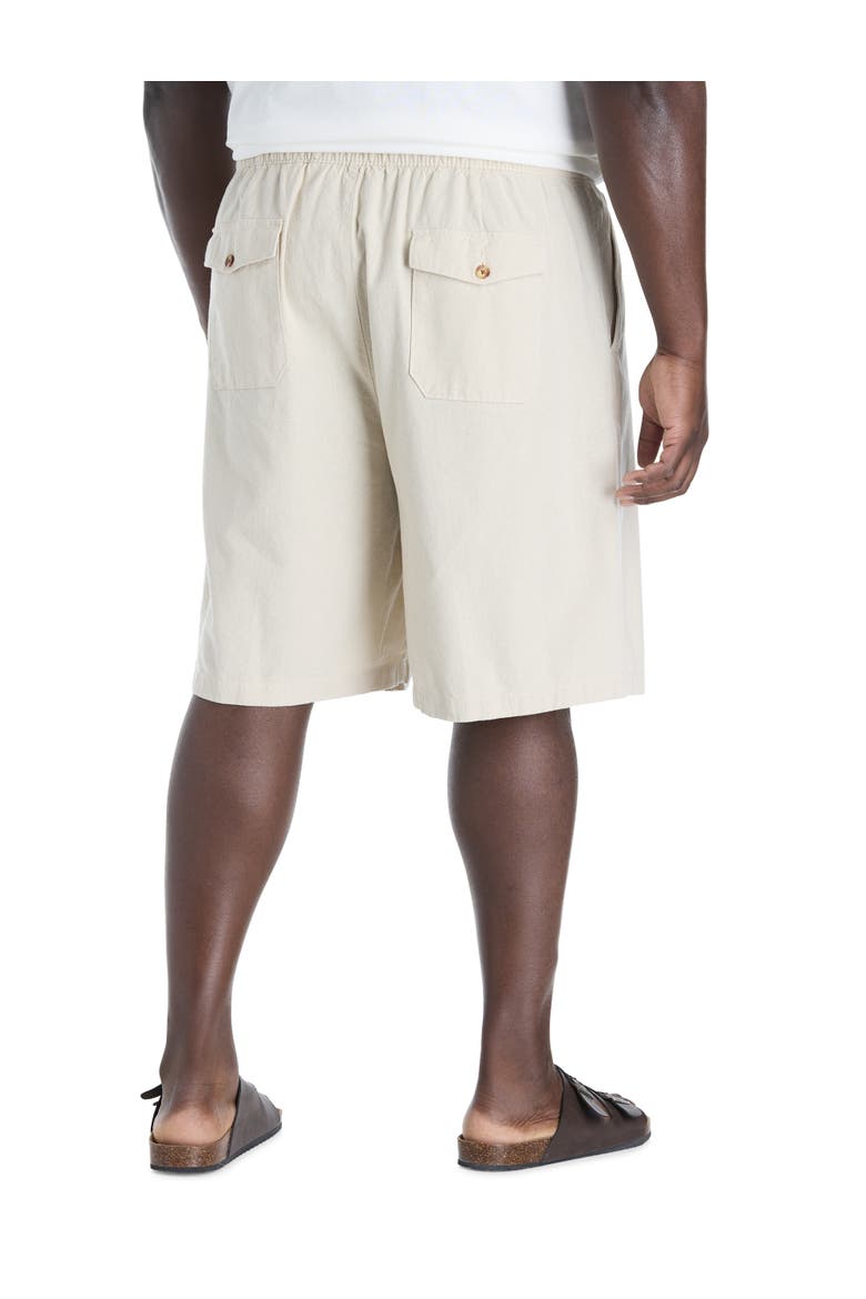 Big & Tall Lightweight Linen Beach Shorts, Alternate, color, NATURAL