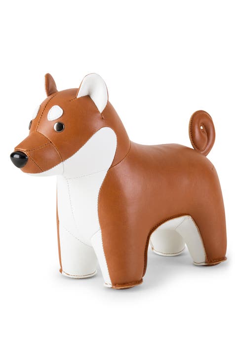 Shiba Inu Faux Leather Bookend