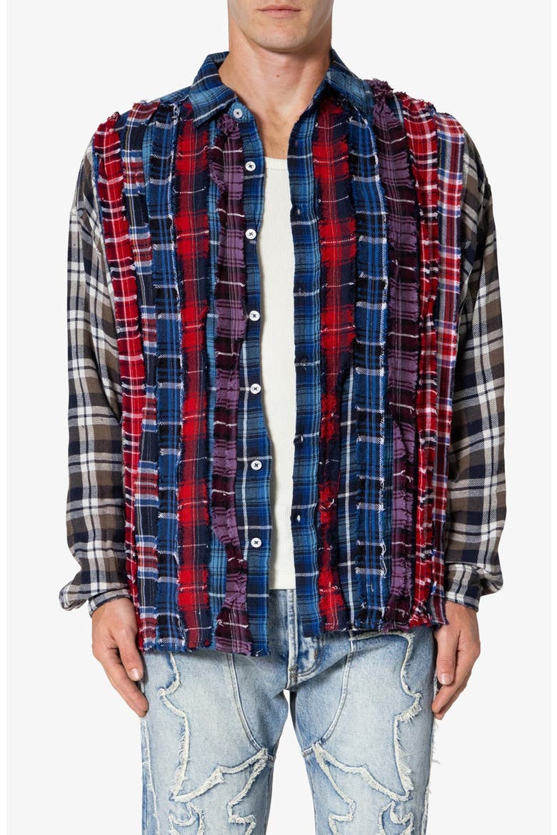 Tuxedo Plaid Cotton Flannel Button-Up Shirt, Main, color, MULTI