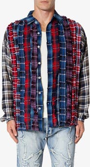 mnml Tuxedo Plaid Cotton Flannel Button-Up Shirt