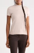 T Tahari Mock Neck Short Sleeve Knit Sweater