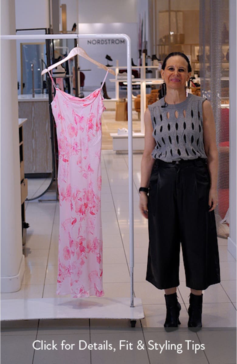 Oona Floral Print Satin Slipdress, sales video thumbnail