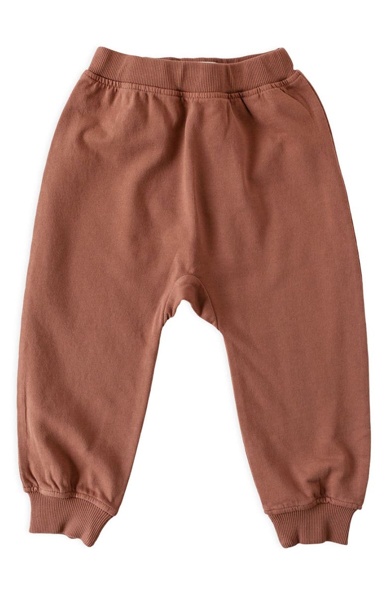 Pehr Organic Cotton French Terry Harem Pants, Main, color, Clay