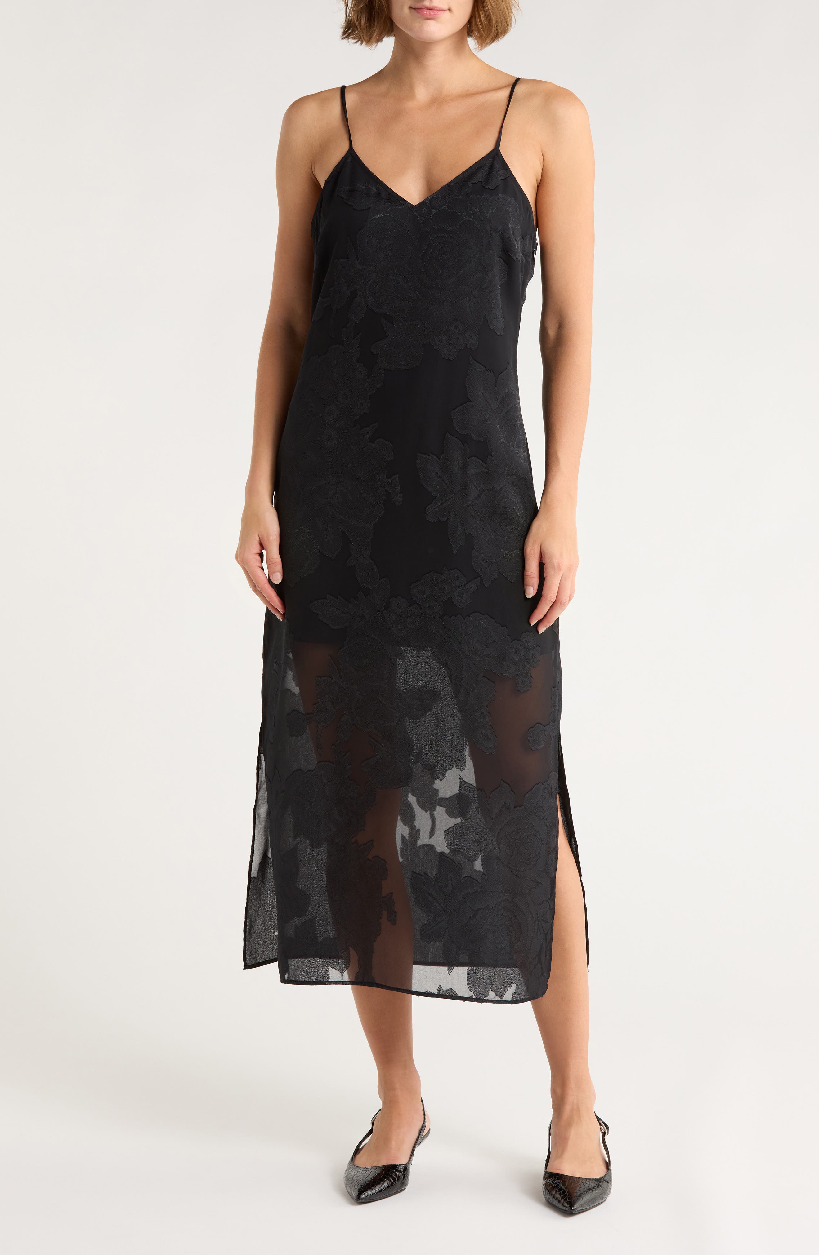 Leith Jacquard Slip Dress