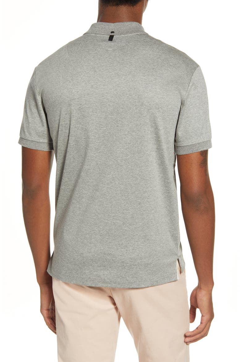 Interlock Slim Fit Heathered Polo Shirt, Alternate, color, GREY HEATHER