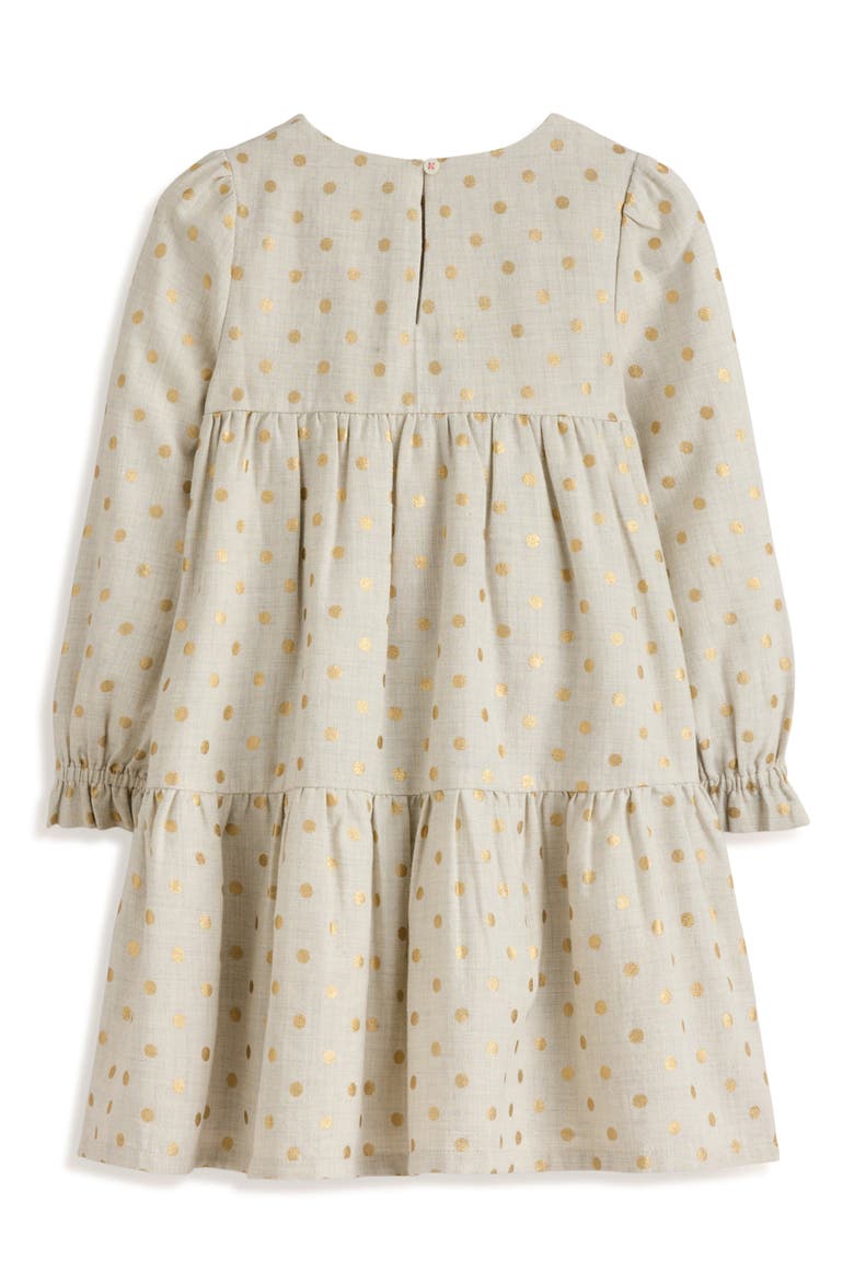 Kids' Betsy Tiered Cotton Dress, Alternate, color, OATMEAL/ GOLD SPOT