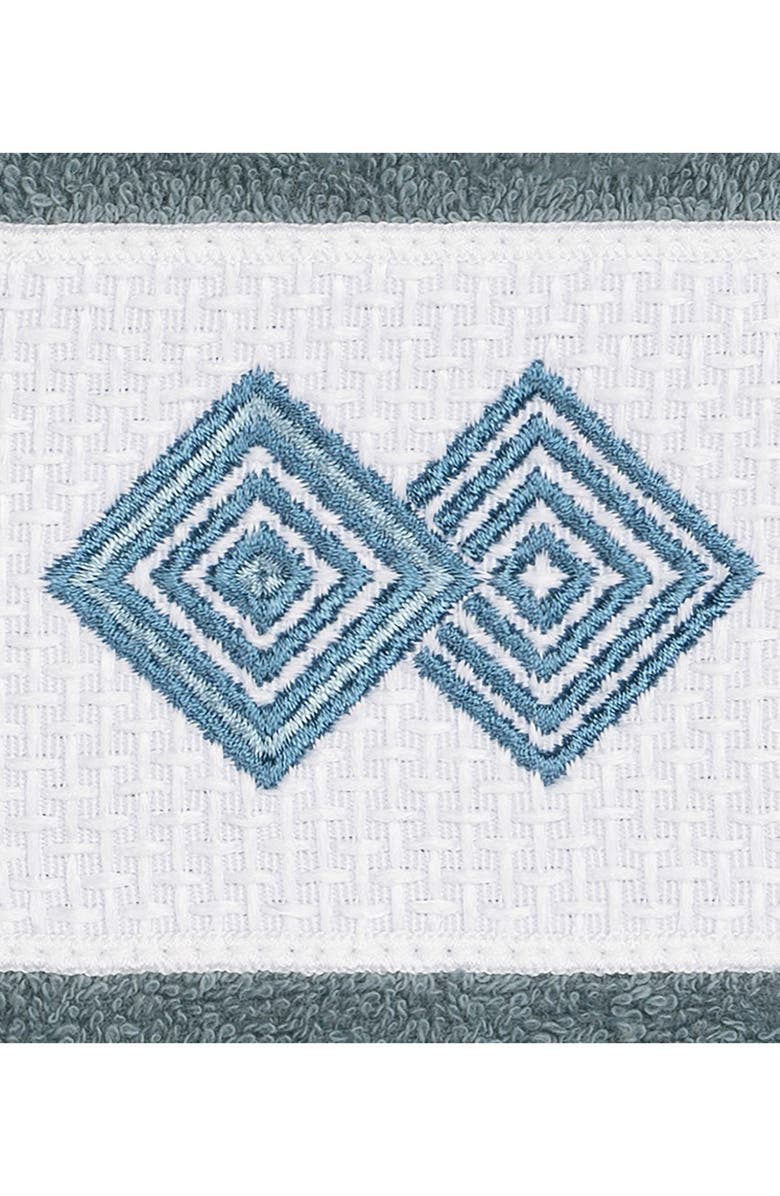 Linum Home Textiles Noah Embellished Washcloth - Set of 2 - Teal, Alternate, color, Teal