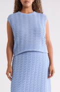 Bernardo Wave Pointelle Knit Sweater