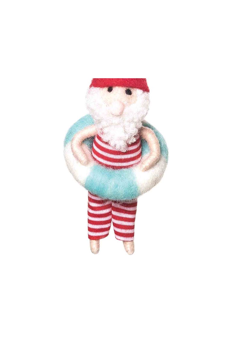 Floating Santa Christmas Tree Ornament, Alternate, color, Red