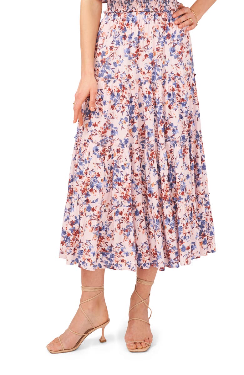1.STATE Floral Tiered Midi Skirt, Main, color, 